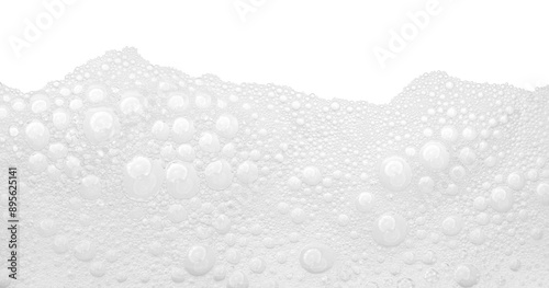 Soap foam or shampoo Soap foam texture or shampoo surface with bubble isolated with clipping path on background. photo