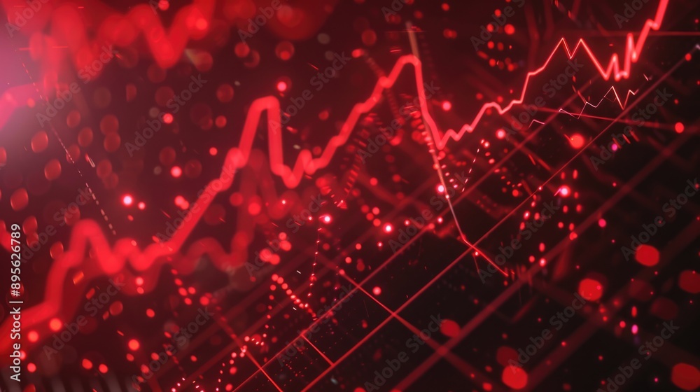 Red Line Graph Background Red Line Graph Background