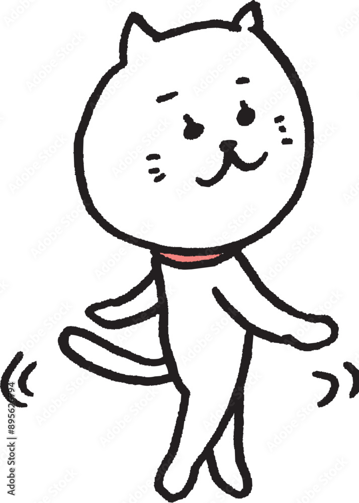 かわいい女子猫キャラの日常イラスト かわいい女子猫キャラの日常イラスト