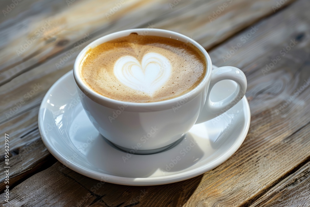 Heart-Shaped Latte Art on a Sunny Day Heart-Shaped Latte Art on a Sunny Day