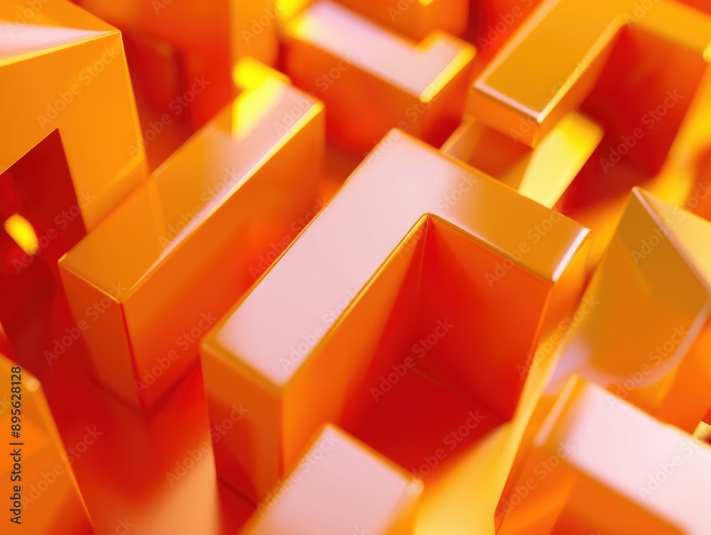 Three-dimensional digital art featuring a vibrant orange cubes stacked together. The cubes have a textured surface with a modern, geometric design. Three-dimensional digital art featuring a vibrant orange cubes stacked together. The cubes have a textured surface with a modern, geometric design.