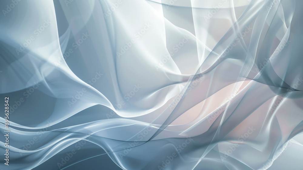 A translucent, abstract blend of light blue and white hues, flowing seamlessly in a delicate, wavy pattern, exuding tranquility and grace. A translucent, abstract blend of light blue and white hues, flowing seamlessly in a delicate, wavy pattern, exuding tranquility and grace.
