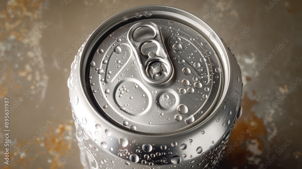 Close-Up of a Cold, Sweaty Aluminum Can Close-Up of a Cold, Sweaty Aluminum Can