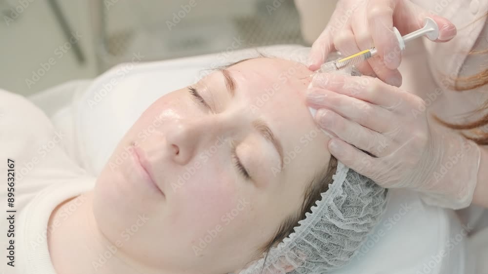 Close-up of Cosmetologist Performing Facial Injection Close-up of Cosmetologist Performing Facial Injection