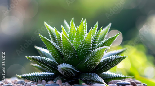 Wallpaper Mural Close-up of a vibrant, green succulent with a blurred natural background, emphasizing freshness and nature's beauty. Torontodigital.ca