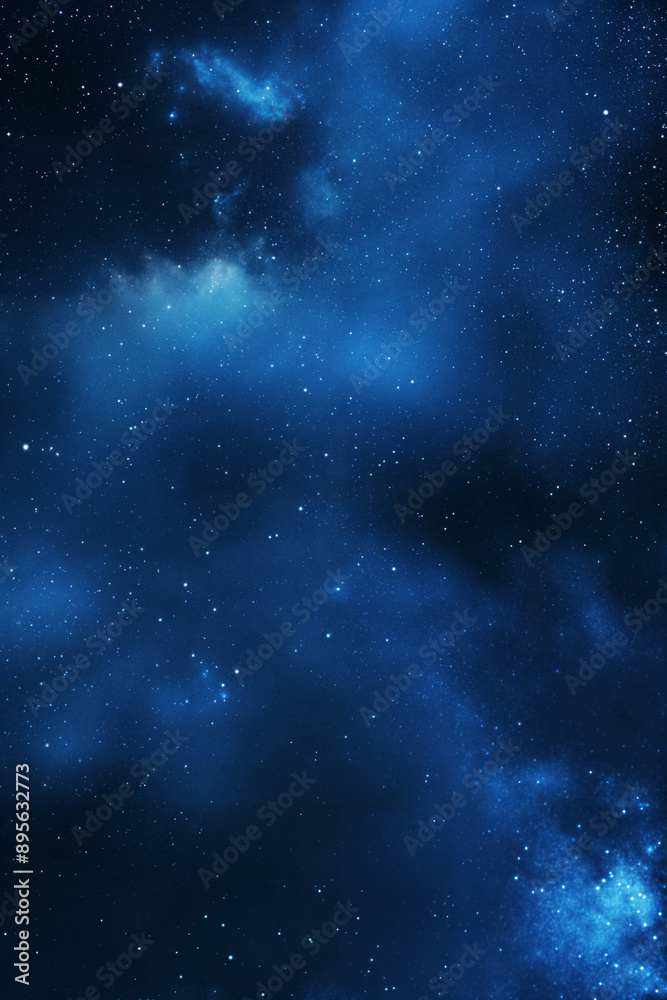 Fototapeta premium Night sky filled with stars and nebulae. Cosmic background with copy space.