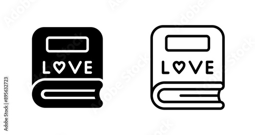 Love story book Vector Icon