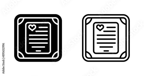 Love poem in a frame Vector Icon