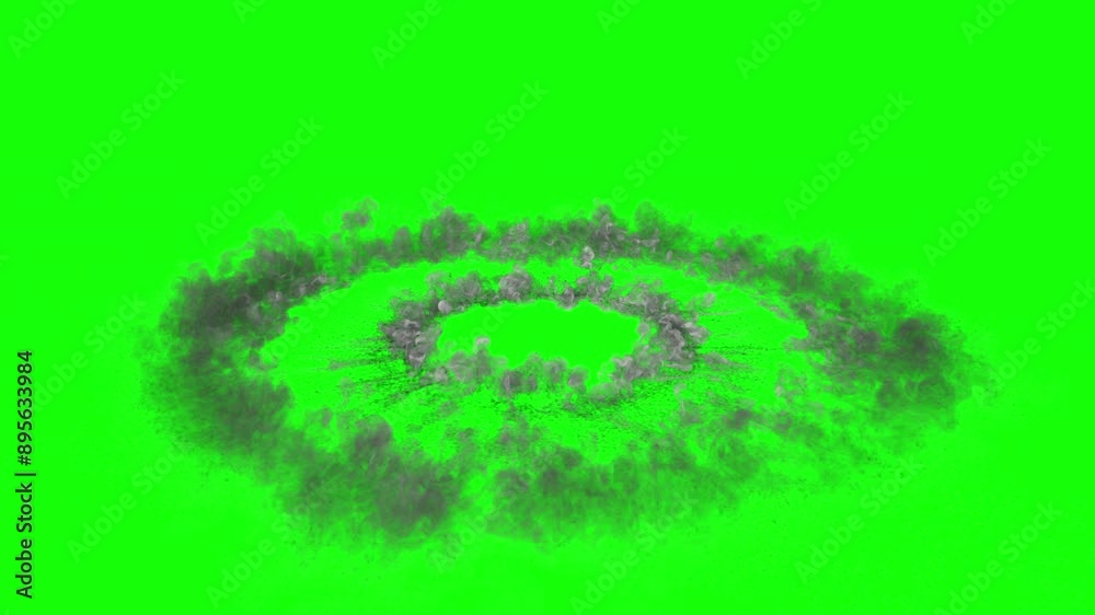 a blast on green background. 3d animation of an explosion with shock wave. an isolated shock wave. explosion with blast a blast on green background. 3d animation of an explosion with shock wave. an isolated shock wave. explosion with blast
