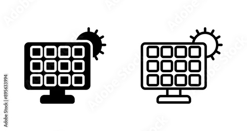 Solar panel charger Vector Icon