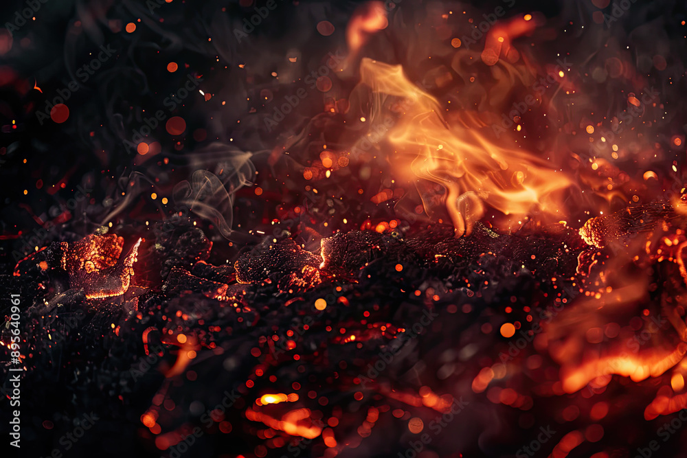 a fire with a background of fire and flames