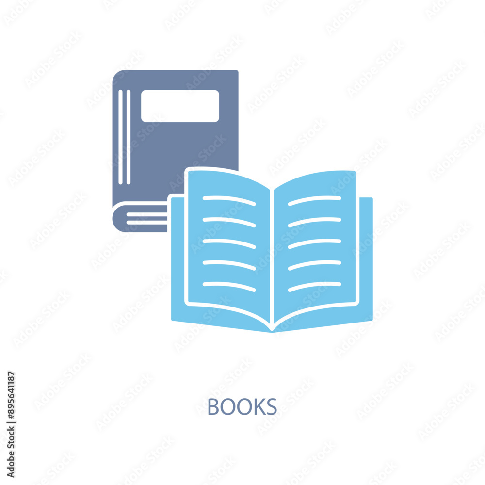 books concept line icon. Simple element illustration. books concept outline symbol design. books concept line icon. Simple element illustration. books concept outline symbol design.