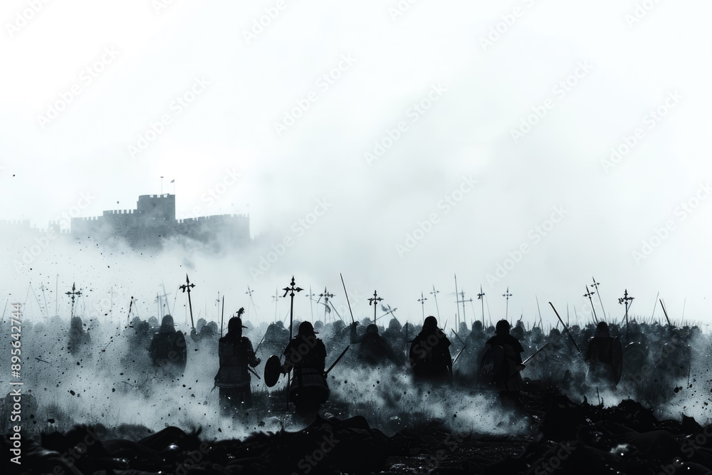 Fototapeta premium a medieval european battle circa 1300s