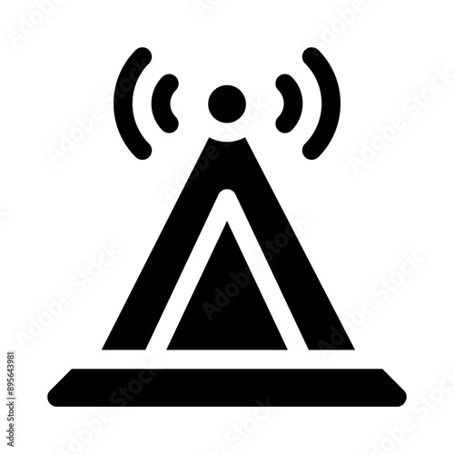 broadcast tower glyph icon