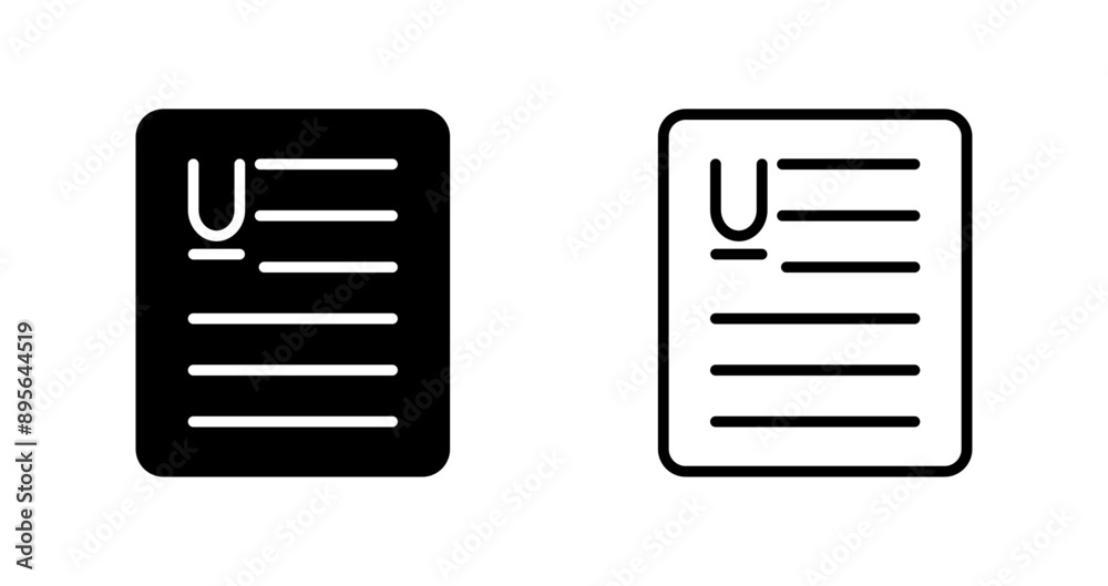 Document Underline Vector Icon Document Underline Vector Icon