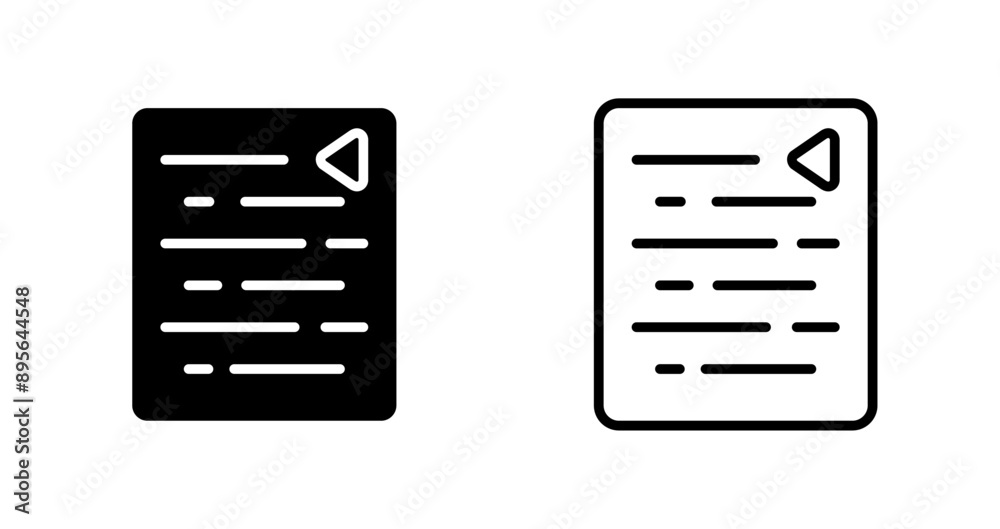 Document Outdent Vector Icon Document Outdent Vector Icon