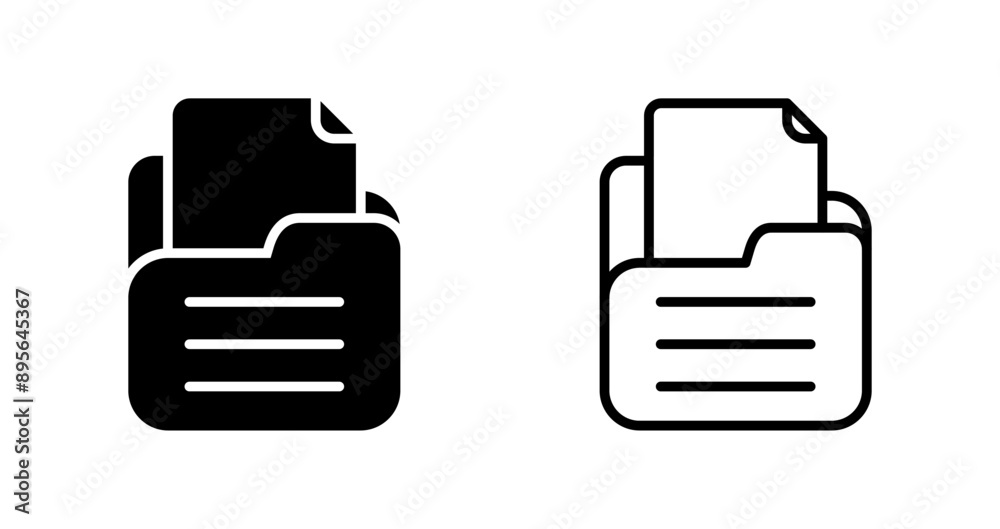 Folder with documents Vector Icon Folder with documents Vector Icon