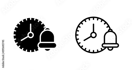 Clock with reminder bell Vector Icon