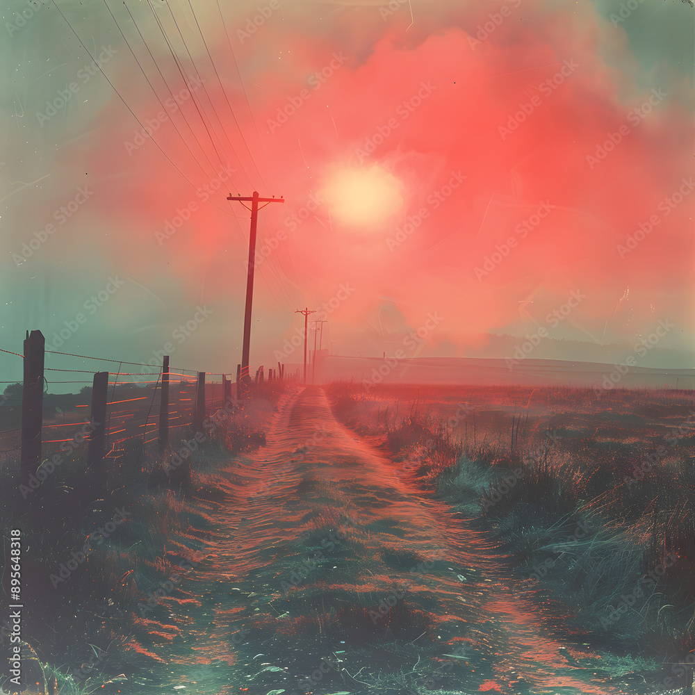 Fototapeta premium sunrise in the fog