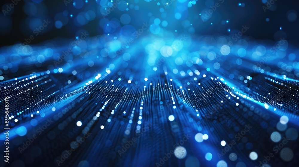 Abstract blue technology backdrop with luminous lines and dots, symbolizing data transfer and digital networks Abstract blue technology backdrop with luminous lines and dots, symbolizing data transfer and digital networks