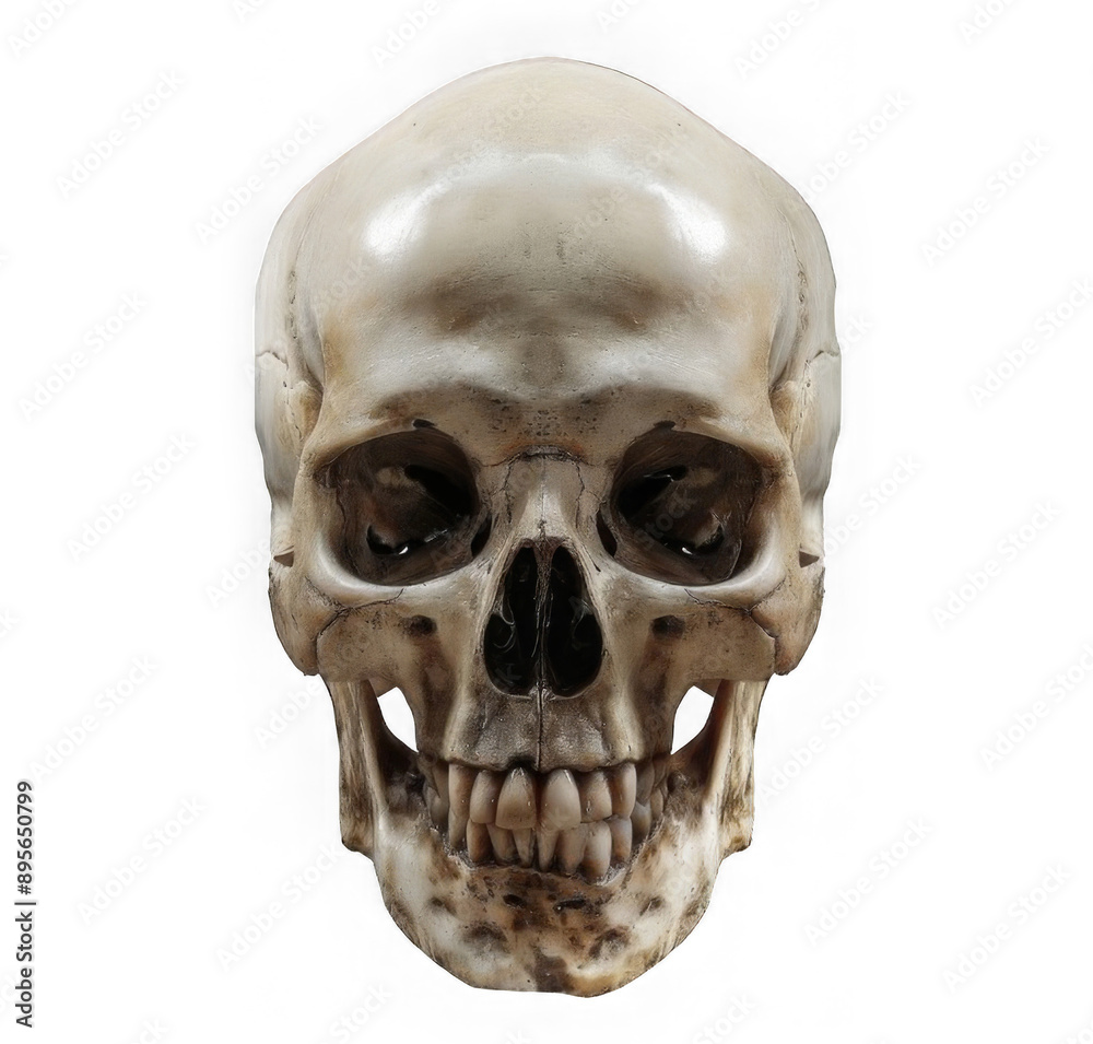 Obraz premium skull head, front view, transparent background, high resolution, high quality image.