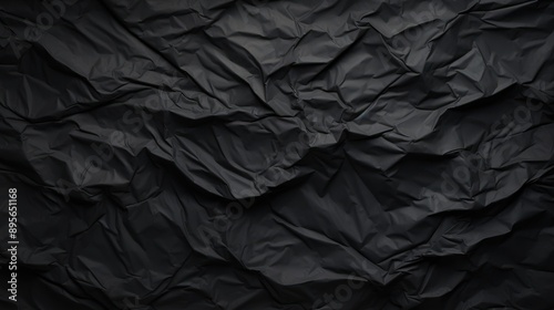 Black Wrinkled Paper Texture