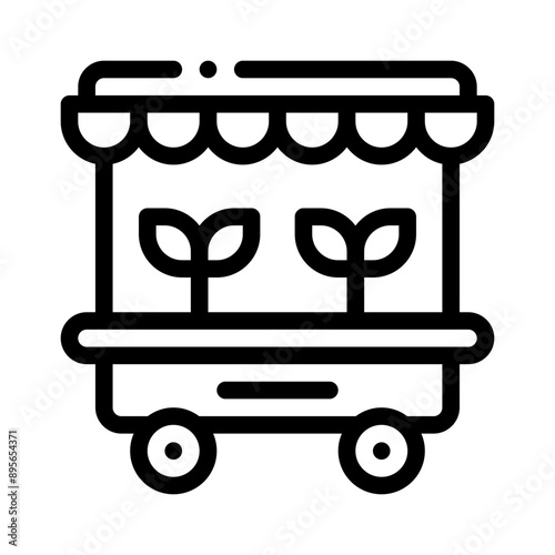 garden cart line icon