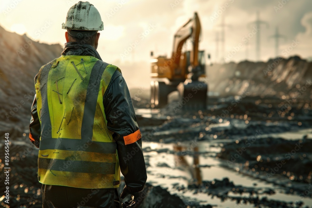 Environmental project manager overseeing a cleanup operation in a polluted area, coordinating workers and equipment, wearing safety gear, European, Portrait half-body, hyper-realistic, high detail, Environmental project manager overseeing a cleanup operation in a polluted area, coordinating workers and equipment, wearing safety gear, European, Portrait half-body, hyper-realistic, high detail,