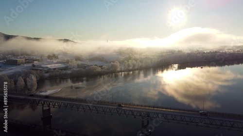 Fetsund Bridge in Winter Mist photo