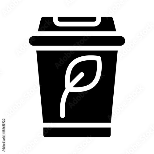 compost bin glyph icon