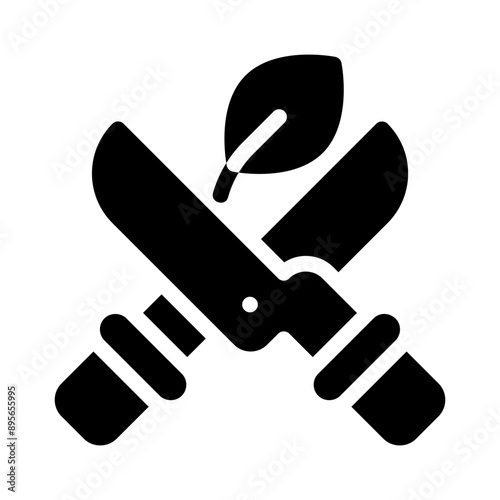 pruning shears glyph icon