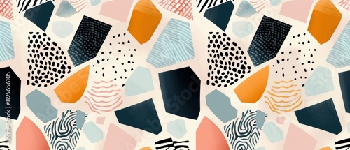 Geometric safari patterns featuring wild and colorful animal prints photo