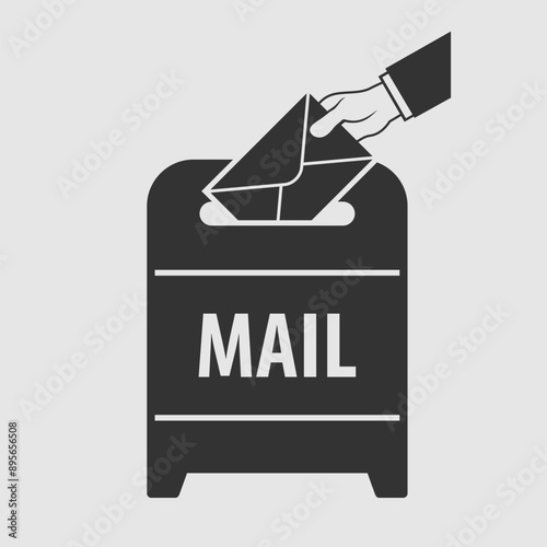Postbox, Mailbox Icon. Vector illustration
