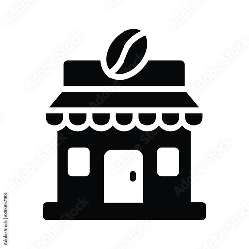A coffee shop icon showing a cafe or store where coffee and other beverages are served.