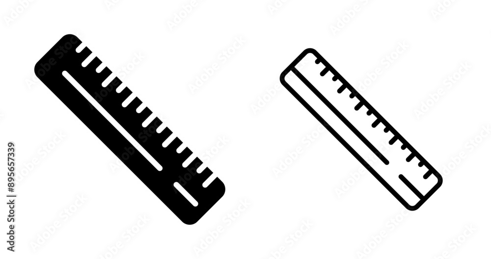 Straight Ruler Vector Icon Straight Ruler Vector Icon