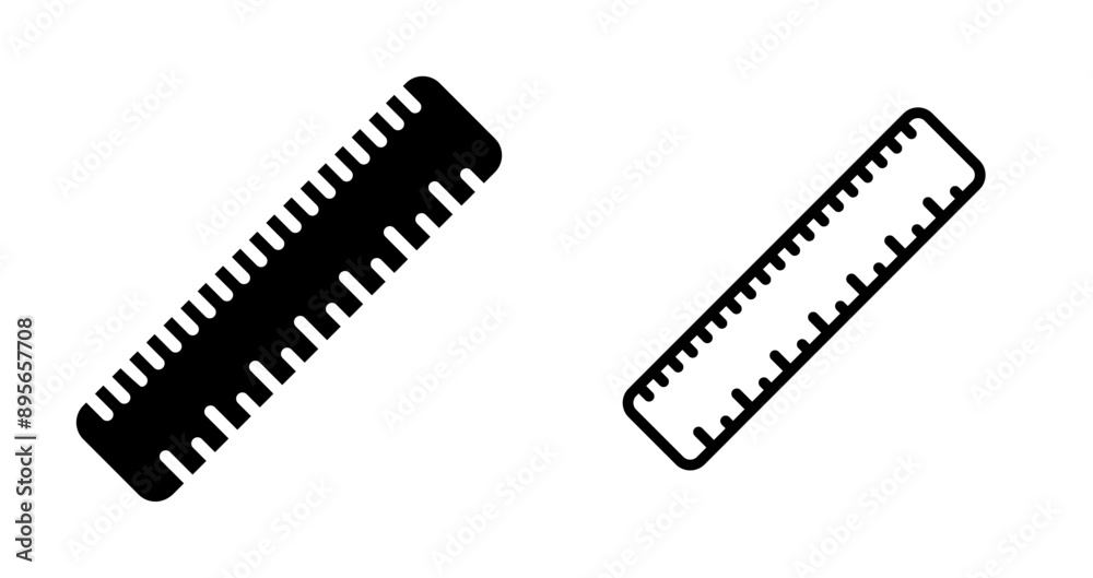 Straight Ruler Vector Icon Straight Ruler Vector Icon