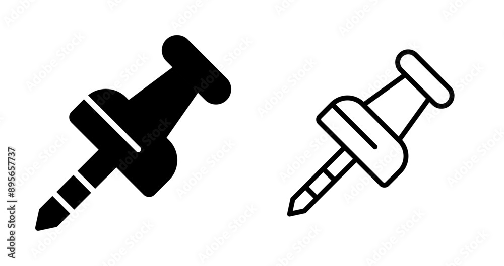 Pushpin Vector Icon Pushpin Vector Icon