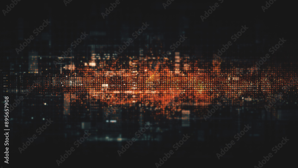 Futuristic screen display matrix, hi-tech digital data telemetry with encrypted numbers, display dynamic background for computer desktop screen display format Futuristic screen display matrix, hi-tech digital data telemetry with encrypted numbers, display dynamic background for computer desktop screen display format
