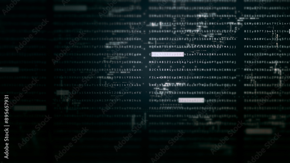 Futuristic screen display matrix, hi-tech digital data telemetry with encrypted numbers, display dynamic background for computer desktop screen display format