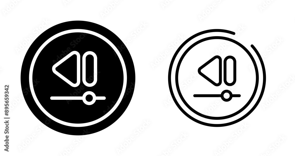 Video Rewind Button Vector Icon Video Rewind Button Vector Icon