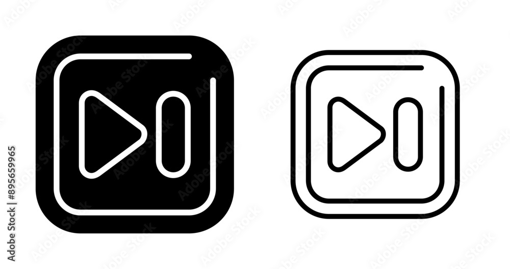 Next Track Square Vector Icon Next Track Square Vector Icon