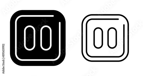 Pause Sqaure Vector Icon