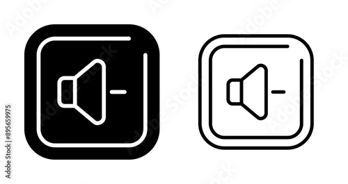 Volume Down Square Vector Icon