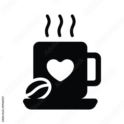 Coffee cup, hot beverage, tea cup with steam vector design