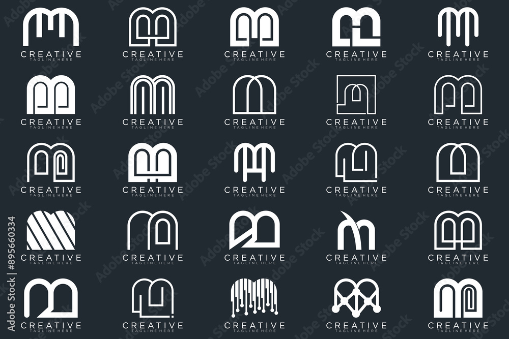 Mega logo collection, Abstract letter M logo design. icons for business Mega logo collection, Abstract letter M logo design. icons for business