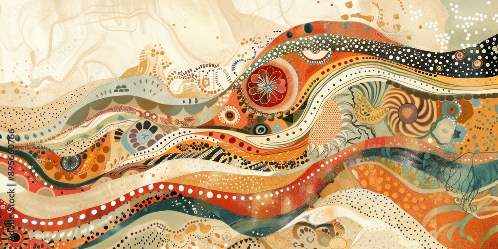 Abstract Wavy Pattern in Warm Tones Abstract Wavy Pattern in Warm Tones