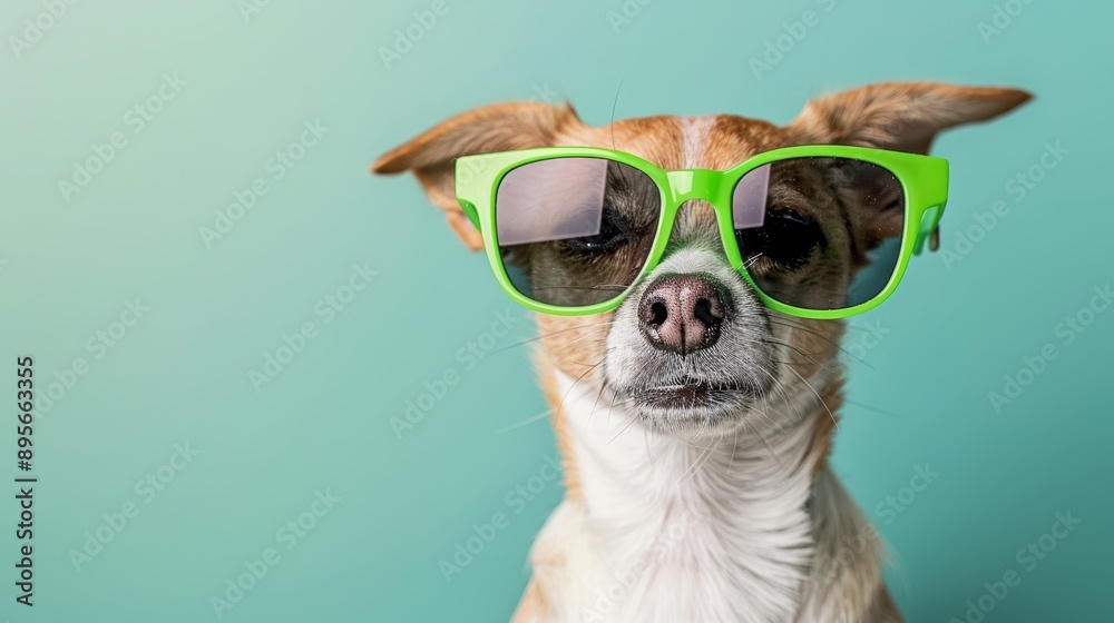 Fashionable Dog in Sunglasses: Bright Green Frames for a Chic Pet Style
Fashionable Dog in Sunglasses: Bright Green Frames for a Chic Pet Style