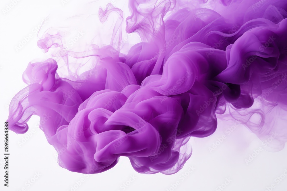 Fototapeta premium Abstract Purple Ink Swirl,purple smoke on a white background