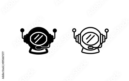 Astronaut Helmet Vector Icon