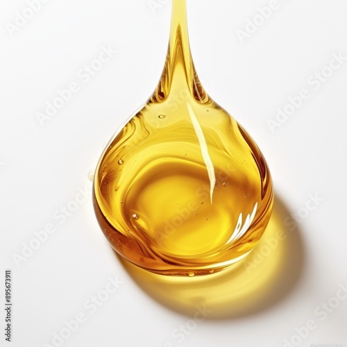 Golden Honey Droplet, Honey drop on white background, A drop of oil on white 